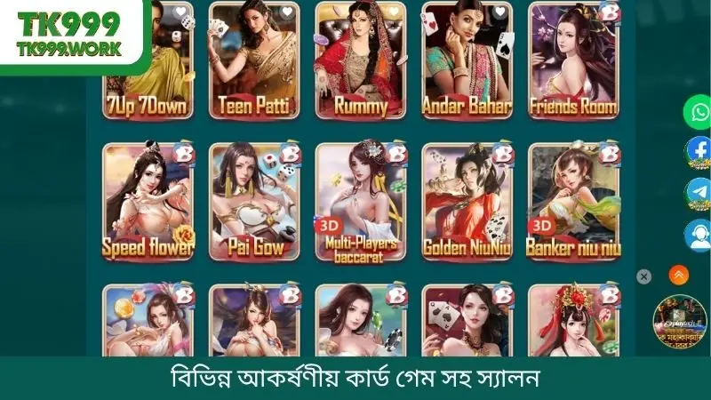 বিভিন্ন আকর্ষণীয় কার্ড গেম সহ স্যালন