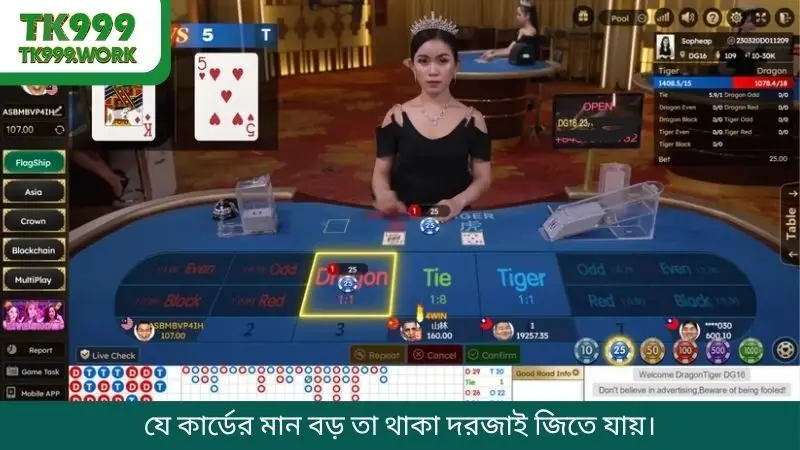 যে কার্ডের মান বড় তা থাকা দরজাই জিতে যায়।